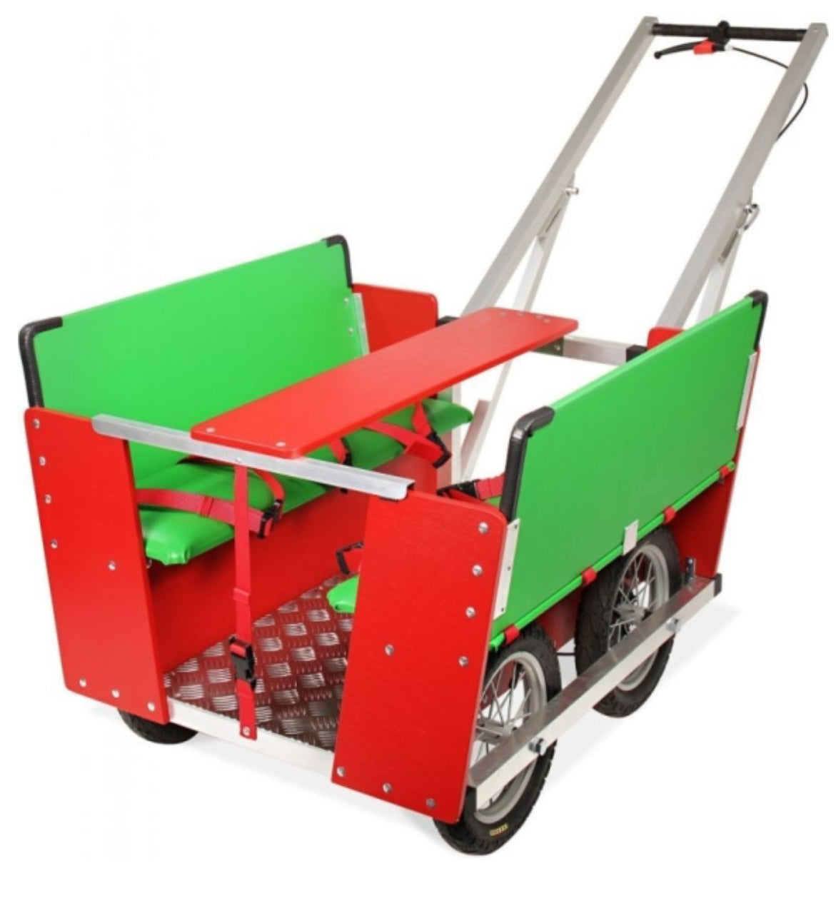 Retro-Krippenwagen, rot-grün, 6- oder 8-Sitzer