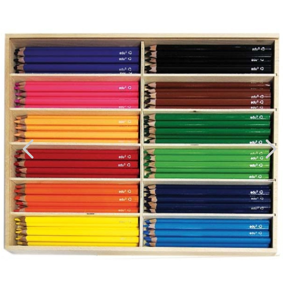 Dickkern-Farbstifte – 144er -Holzbox, sortierte Farben